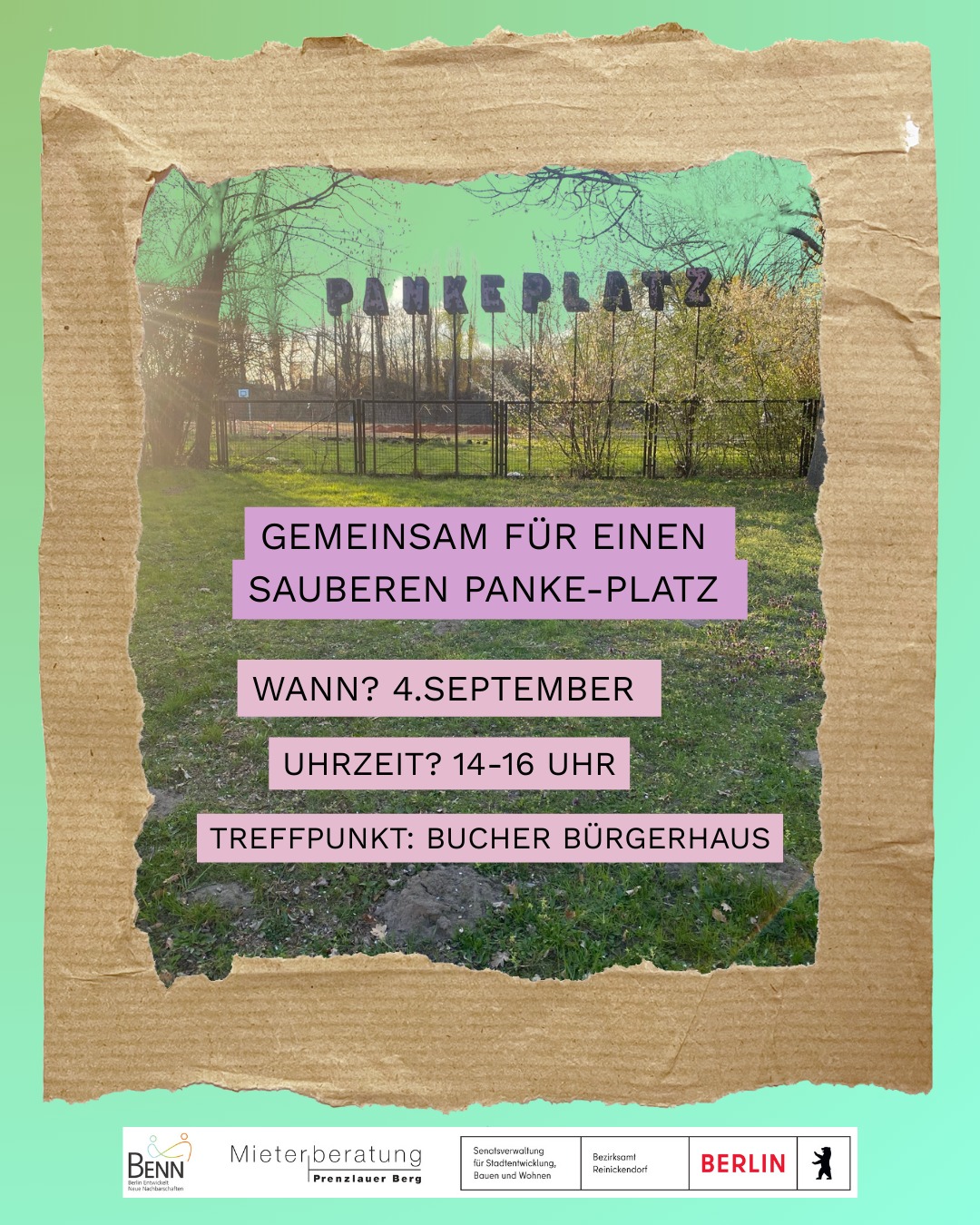 Gemeinsam den Panke-Platz aufräumen!