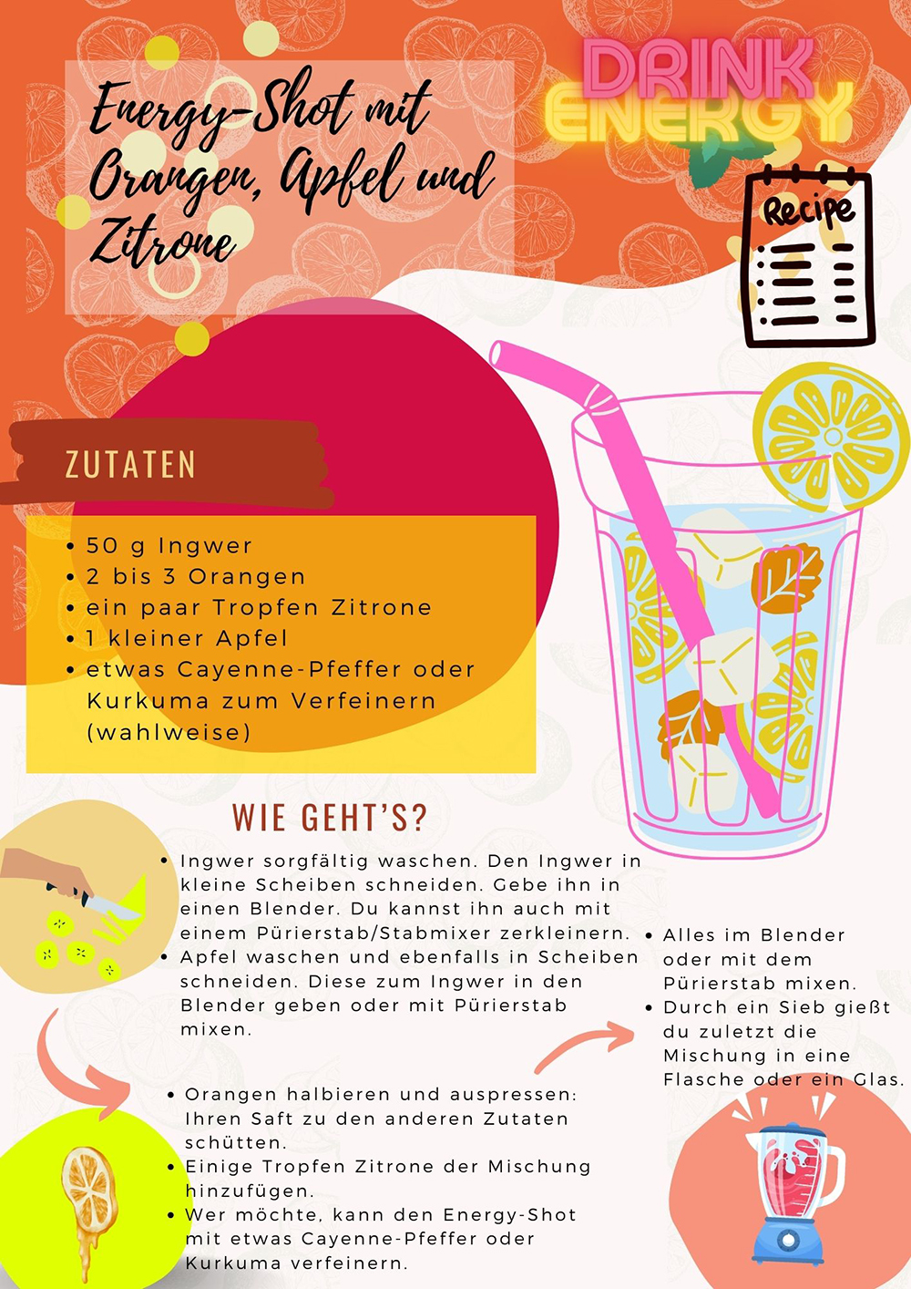 Rezept Energy Ingwer Orange