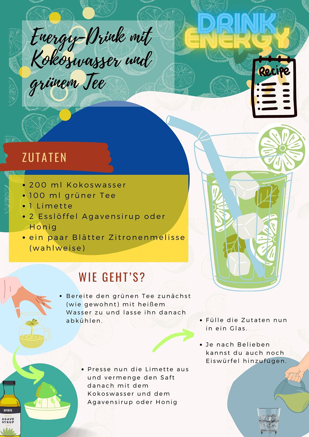 Rezept Energy Kokos Gruener Tee